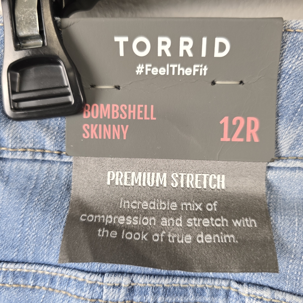 Torrid Medium Blue Straight Leg Jeans with Rips - Picture 9 of 16